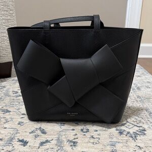 Ted Baker Black Tote with Bow Accent